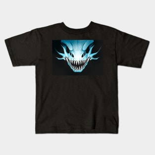 White dragon skull mask Kids T-Shirt